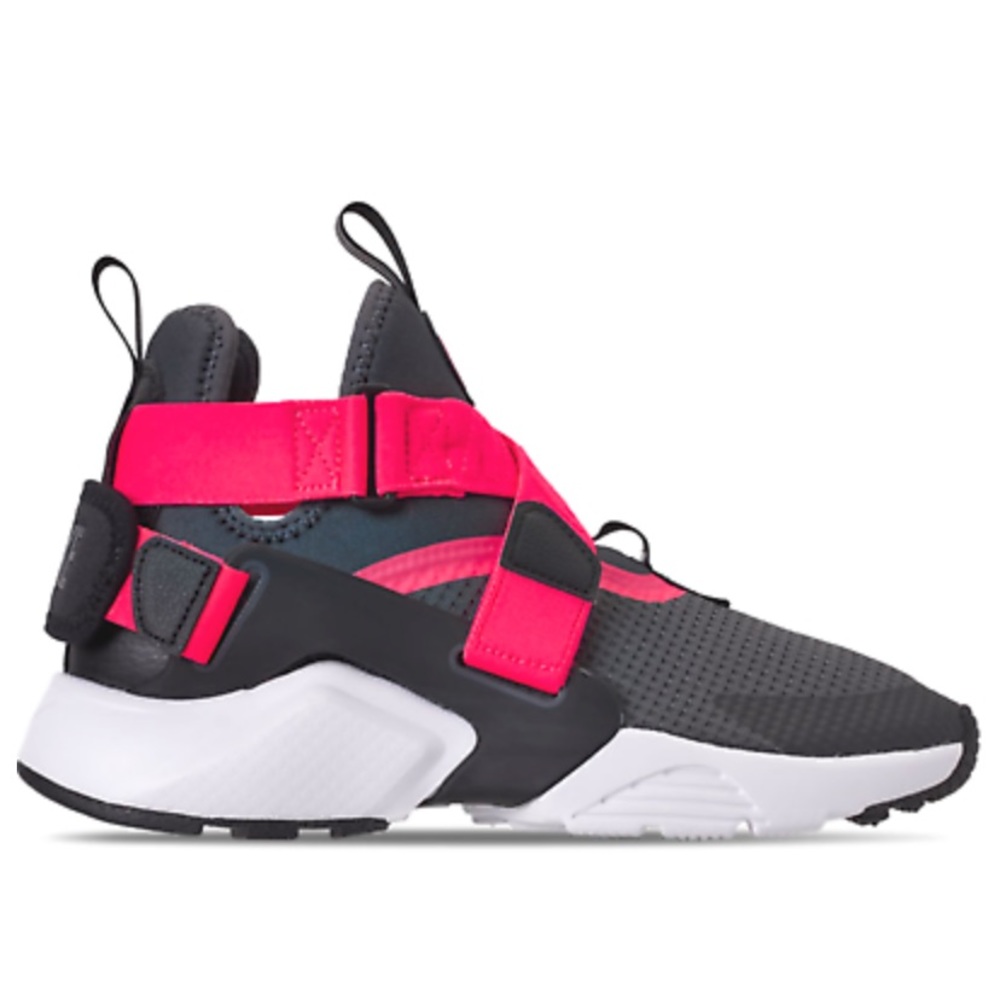Nike Huarache City Big Kids' Shoes Anthracite Black Solar Red 6Y - Picture 1 of 7